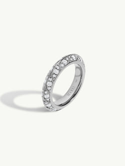 Palmyra Eternity Band With Brilliant White Diamonds In 18K White Gold, 4mm