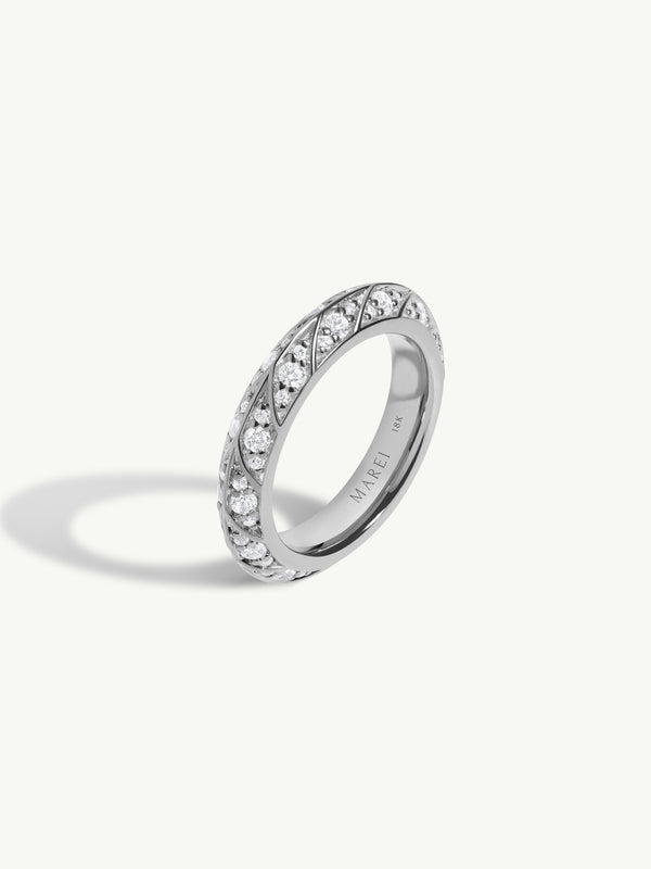 Palmyra Eternity Band With Brilliant White Diamonds In 18K White Gold, 4mm