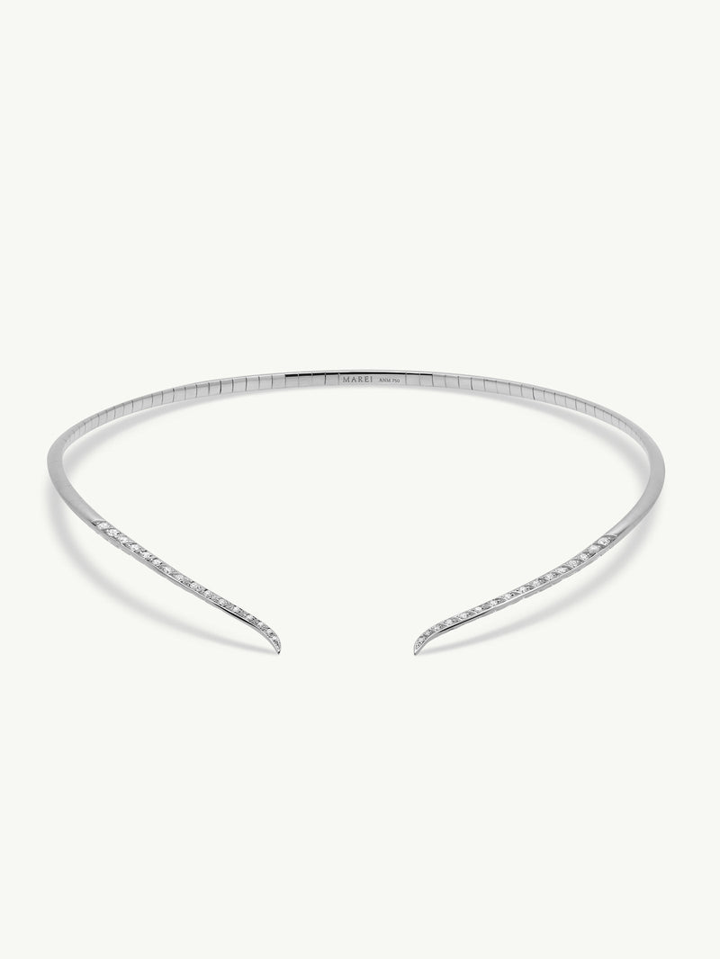 Palmyra Choker Necklace With Brilliant-Cut White Diamonds In Platinum