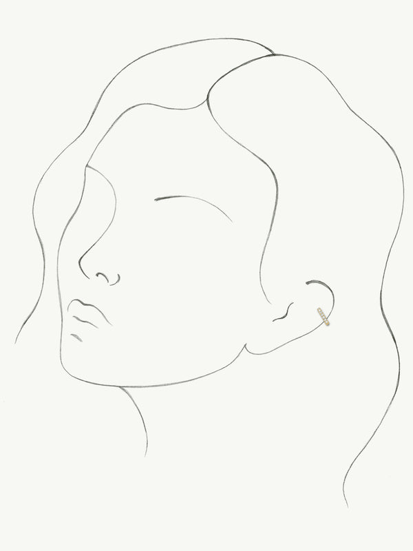 Eternal by Marei Single Ear Cuff With Pavé-Set Rubies