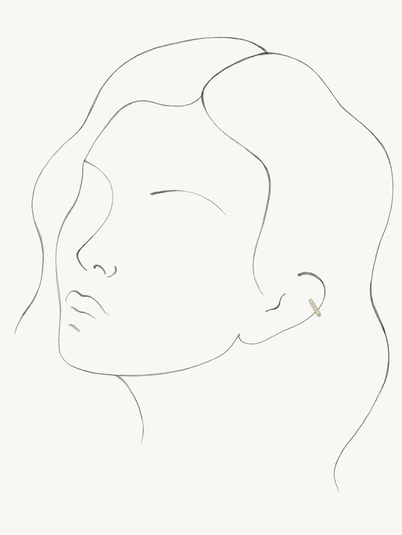 Eternal by Marei Single Ear Cuff With Pavé-Set Rubies