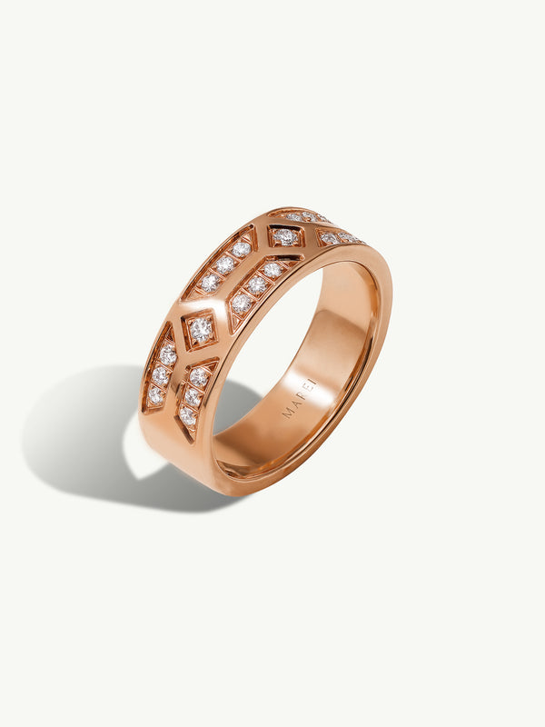 Meridian Men's Ring With White Diamonds In Platinum, 6 MM