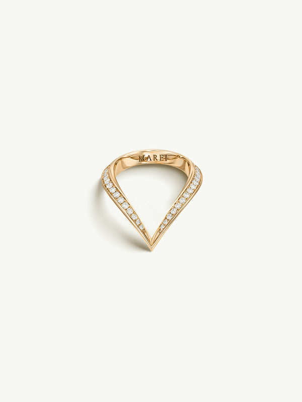 Yasmeen Band with Pavé-Set White Diamonds In 18-Karat Yellow Gold & Enamel
