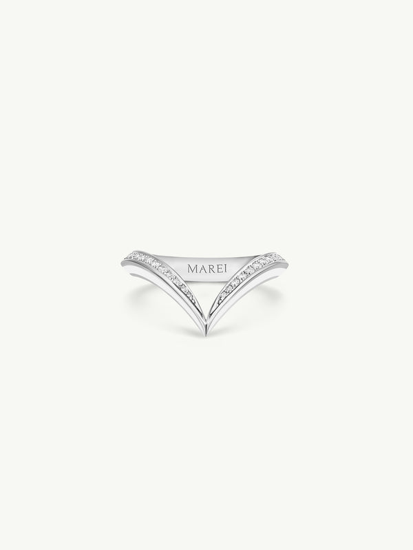 Yasmeen Band with Pavé-Set White Diamonds In 18-Karat White Gold & Enamel