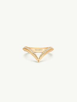 Yasmeen Band with Pavé-Set White Diamonds In 18-Karat Yellow Gold