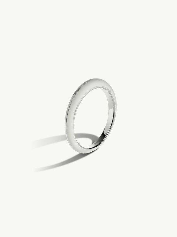Marei Beveled-Edge Wedding Band In Platinum