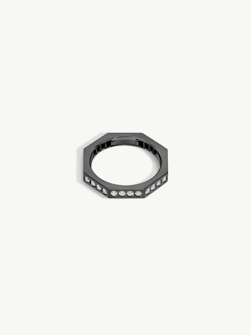 Octavian Brilliant White Diamond Eternity Ring In 18K Blackened Gold, 3mm