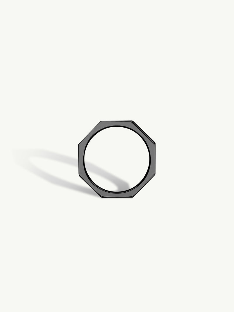 Octavian Brilliant White Diamond Eternity Ring In 18K Blackened Gold, 3mm