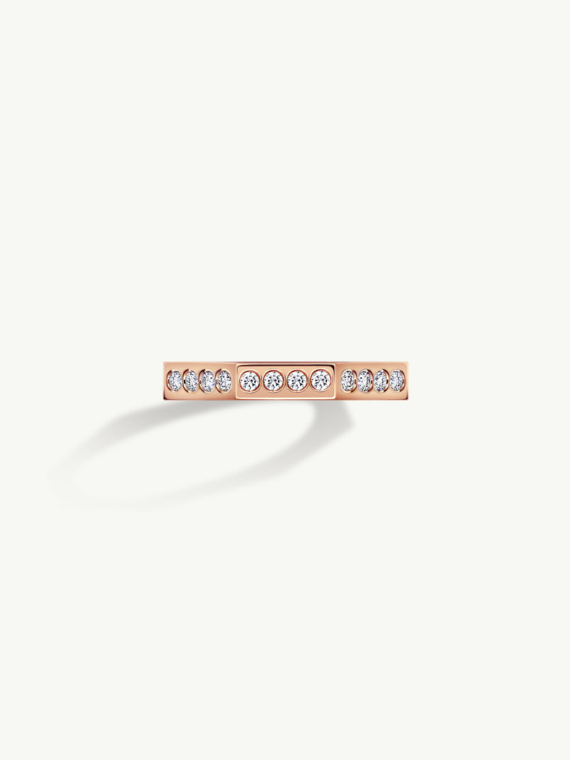 Octavian Brilliant White Diamond Eternity Ring In 18K Rose Gold, 3mm