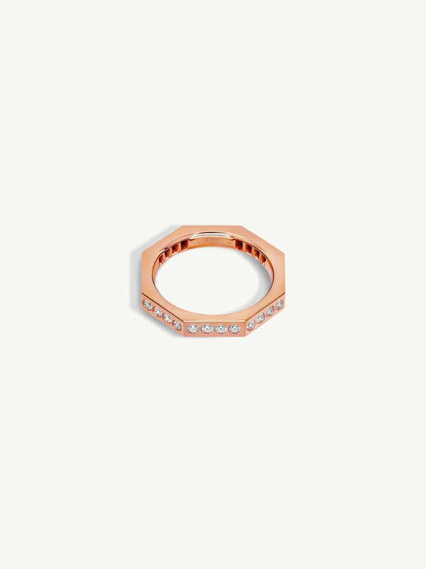 Octavian Brilliant White Diamond Eternity Ring In 18K Rose Gold, 3mm