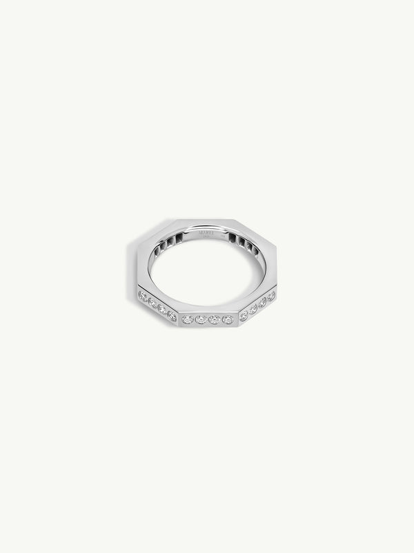 Octavian Brilliant White Diamond Eternity Ring In 18K White Gold, 3 mm