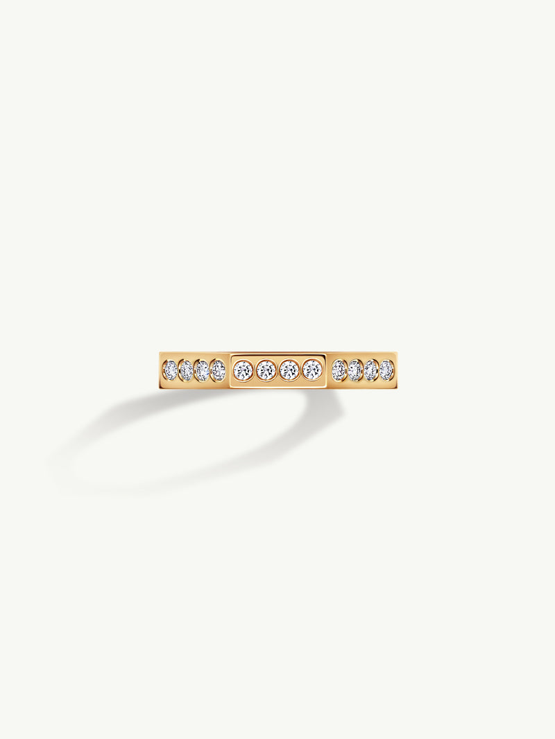 Octavian Brilliant White Diamond Eternity Ring In 18K Yellow Gold, 3mm