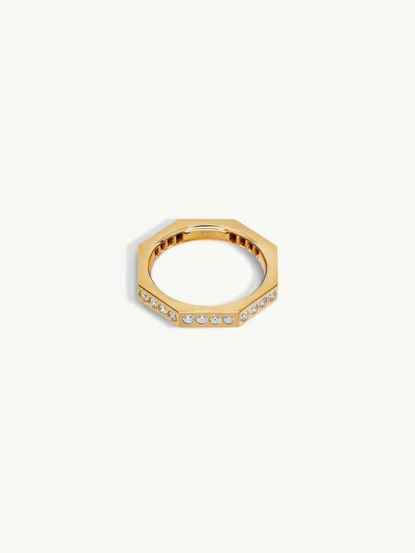 Octavian Brilliant White Diamond Eternity Ring In 18K Yellow Gold, 3mm