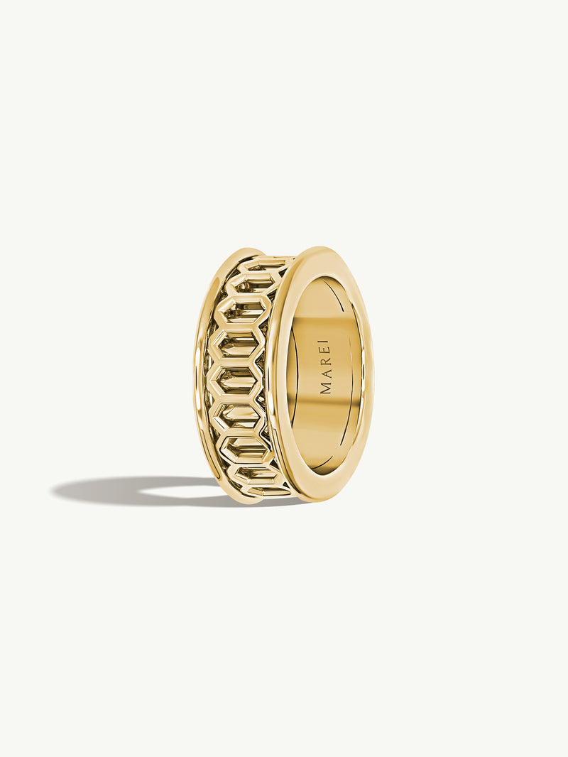 Amanti Infinity Spinning Ring In 18K Yellow Gold