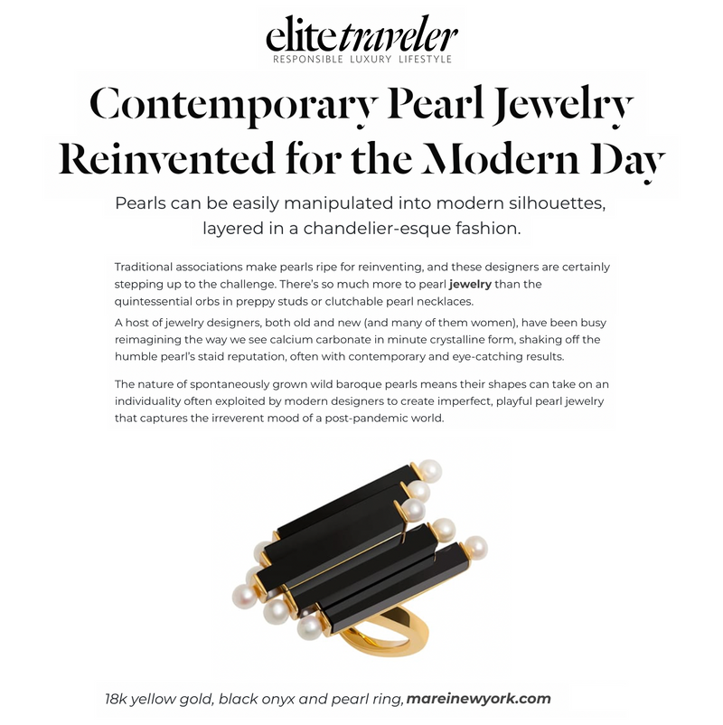 Invidia Black Onyx Column & Pearl Ring In 18-Karat White Gold