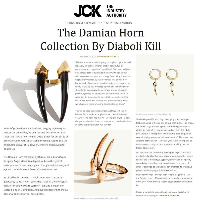 Damian Brevis Horn Talisman Ring In 18-Karat Yellow Gold