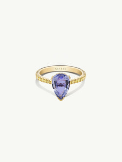Phebe Ring With 2.46CT Purple Sapphire & Pavé-Set Yellow Diamonds In 18K Yellow Gold