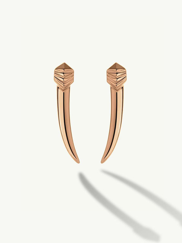 Damian Horn Talisman Dagger Earrings In 18K Rose Gold