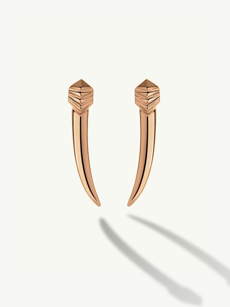 Damian Horn Talisman Dagger Earrings In 18K Rose Gold
