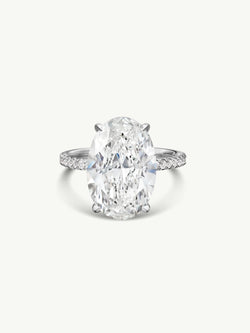 Marei Suma Oval-Shaped Brilliant White Diamond Engagement Ring in Platinum - Image 1