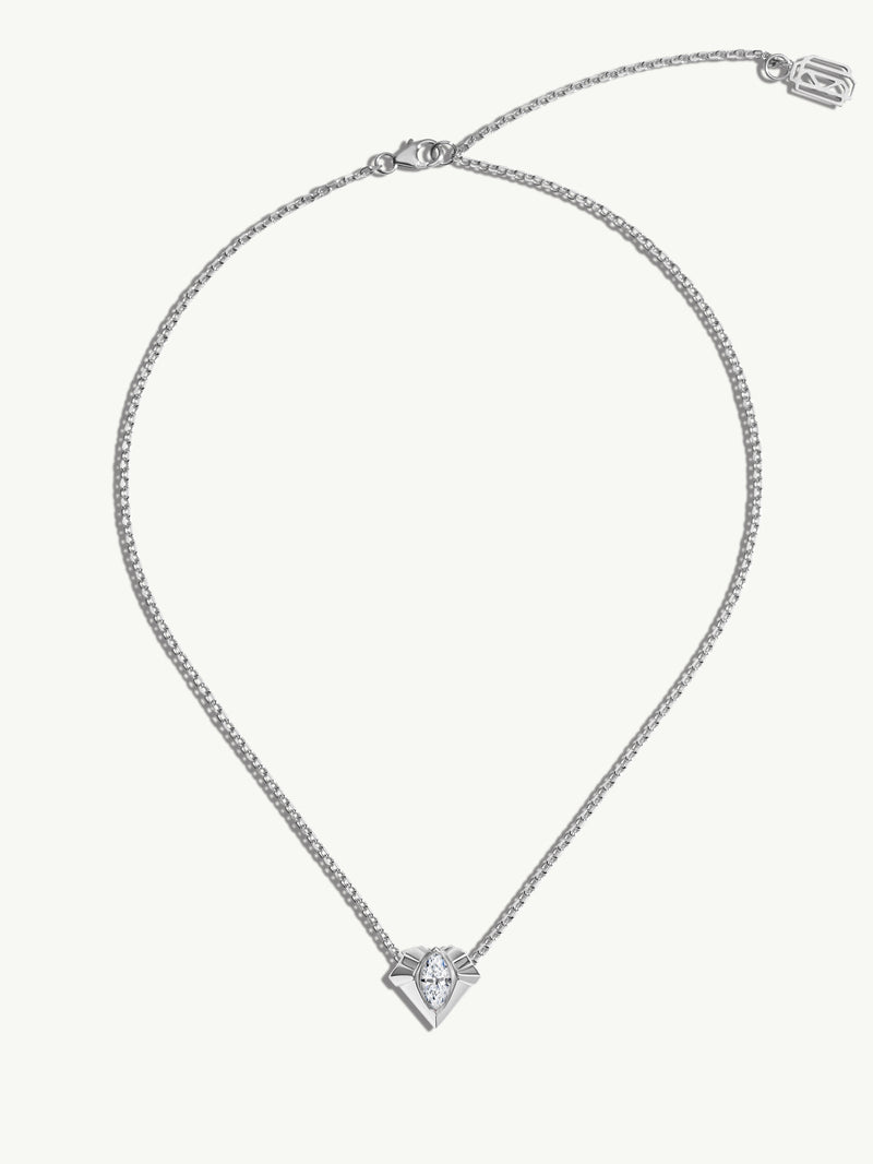Alexandria Pendant Necklace With 0.50CT Marquise-Cut Diamond In Platinum, 13mm