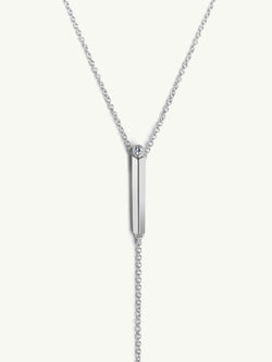Aracelis Lariat Necklace With Brilliant-Cut Solitaire White Diamond in 18K White Gold