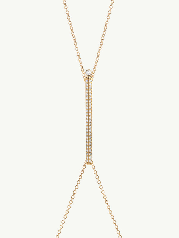 Aracelis Body Chain Necklace With Pavé-Set Brilliant White Diamonds in 18K Yellow Gold