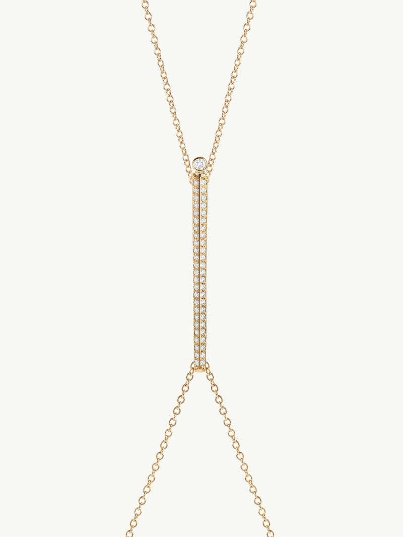 Aracelis Body Chain Necklace With Pavé-Set Brilliant White Diamonds in 18K Yellow Gold