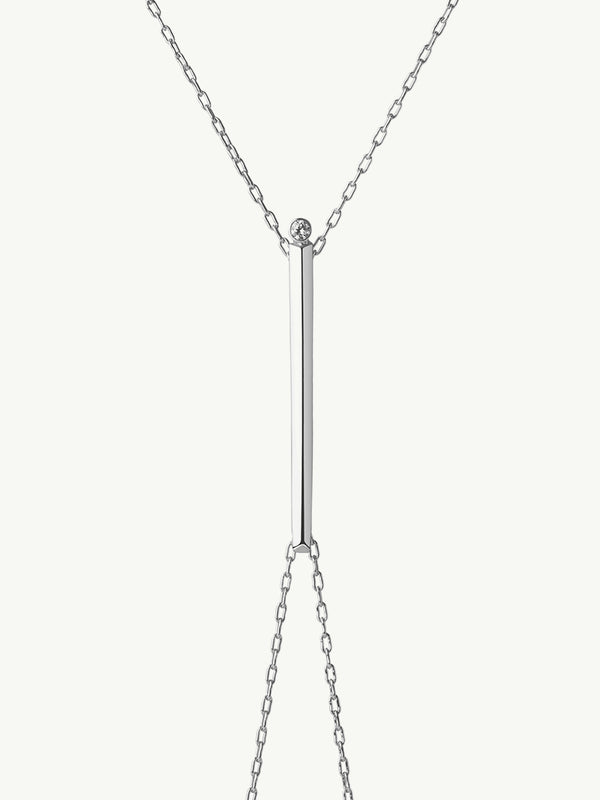 Aracelis Body Chain With Brilliant-Cut Solitaire White Diamond in Sterling Silver