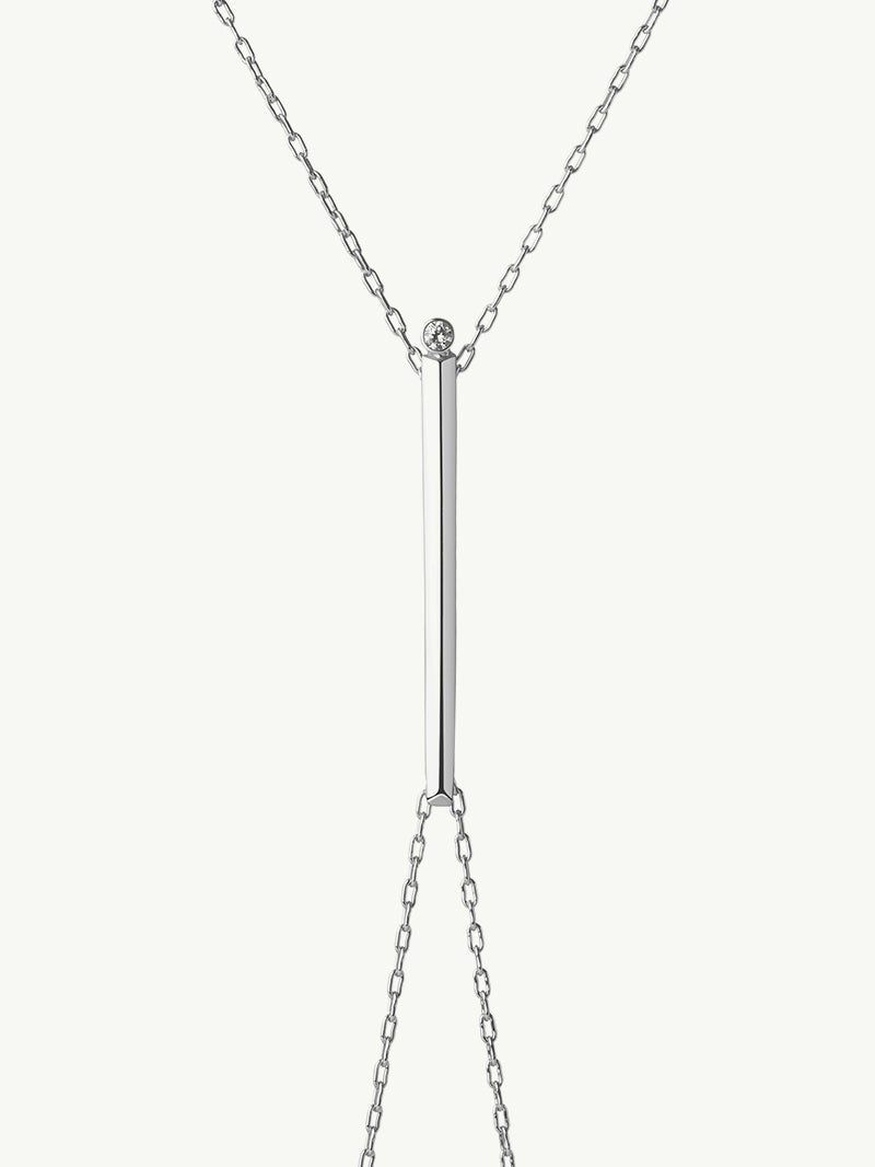 Aracelis Body Chain With Brilliant-Cut Solitaire White Diamond in Sterling Silver