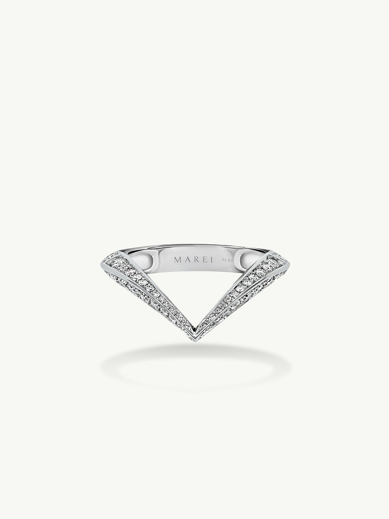 Dorian Pavé-Set Brilliant White Diamond Ring In Platinum