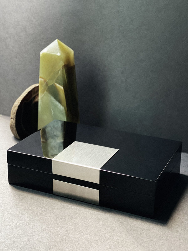 Black Lacquer Wooden Jewelry Box