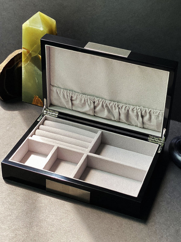 Black Lacquer Wooden Jewelry Box