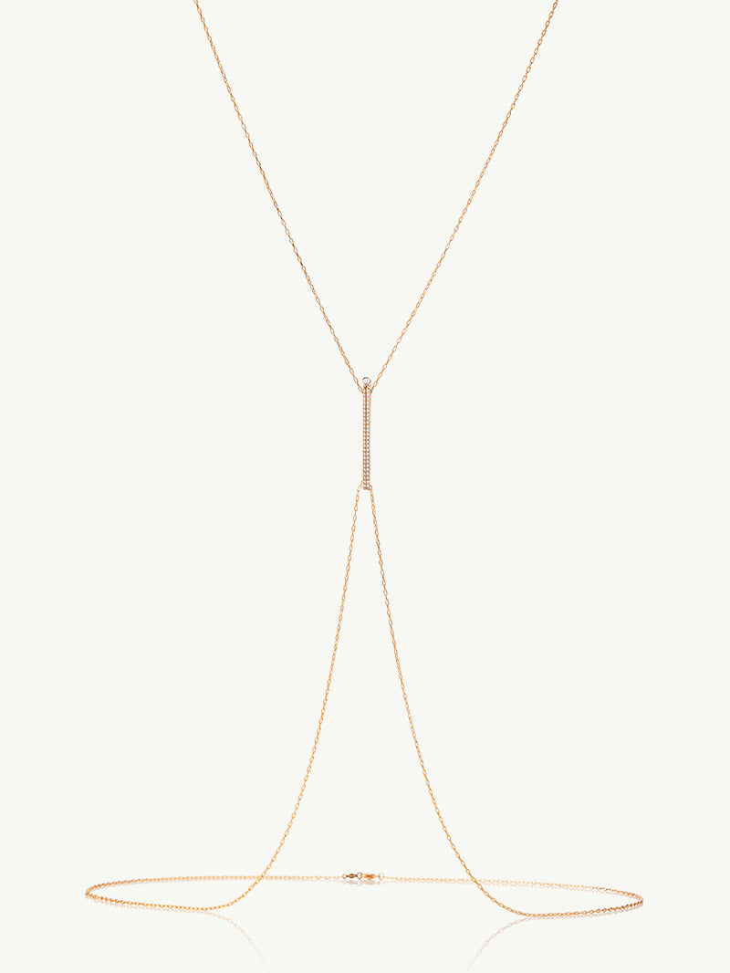 Aracelis Body Chain Necklace With Pavè-Set Brilliant White Diamonds in 18K Rose Gold