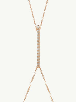 Aracelis Body Chain Necklace With Pavè-Set Brilliant White Diamonds in 18K Rose Gold