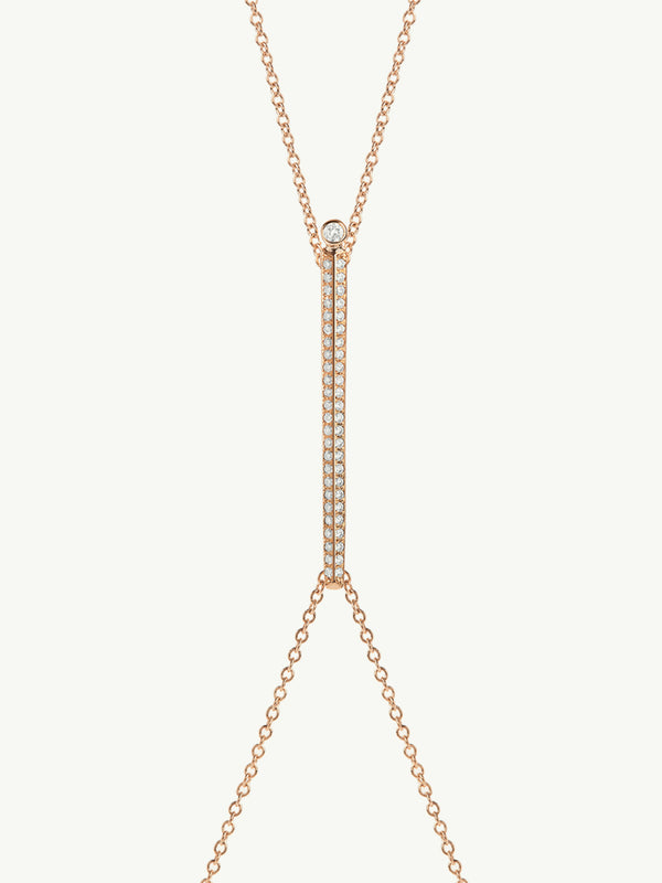 Aracelis Body Chain Necklace With Pavè-Set Brilliant White Diamonds in 18K Rose Gold