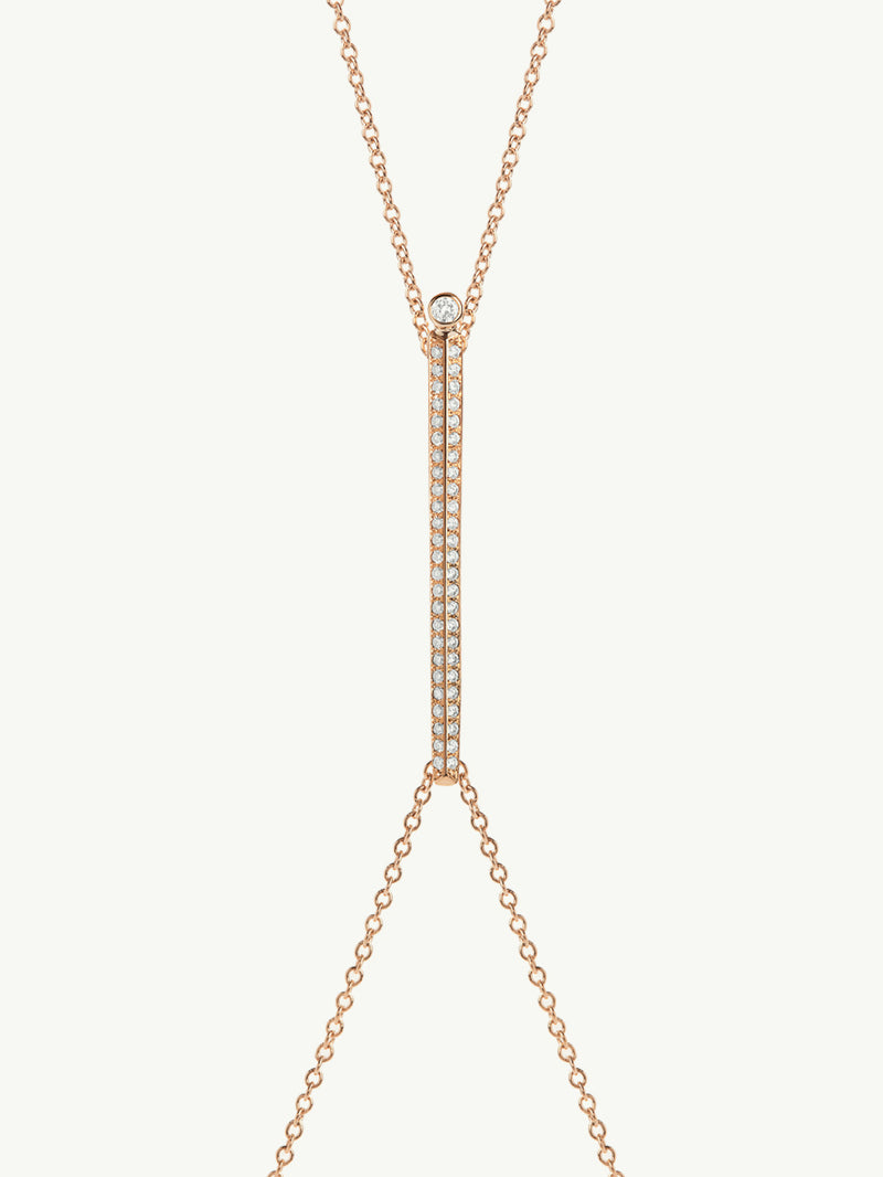 Aracelis Body Chain Necklace With Pavè-Set Brilliant White Diamonds in 18K Rose Gold