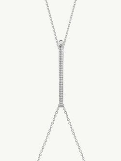 Aracelis Body Chain Necklace With Brilliant Pavé-Set Diamonds in 18K White Gold