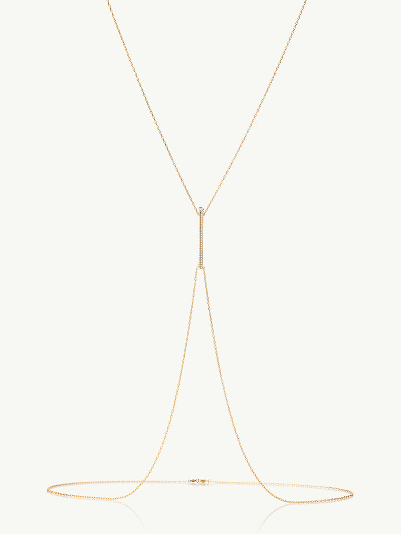 Aracelis Body Chain Necklace With Pavé-Set Brilliant White Diamonds in 18K Yellow Gold