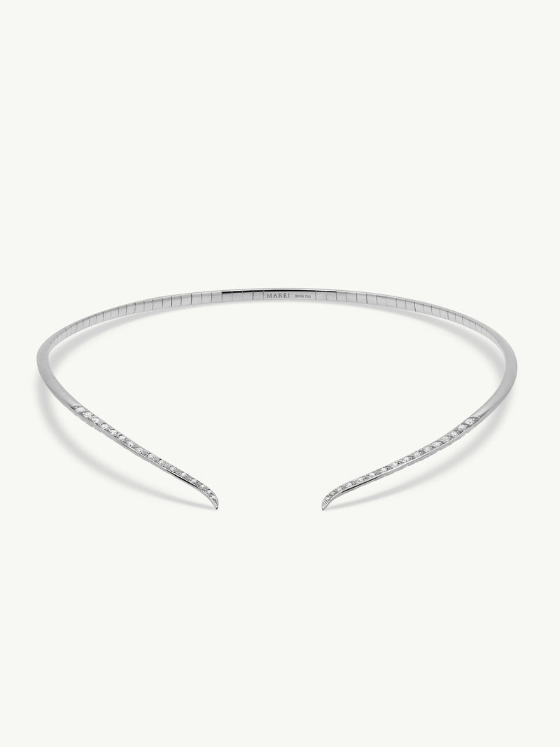 Palmyra Choker Necklace With Brilliant-Cut White Diamonds In 18K White Gold