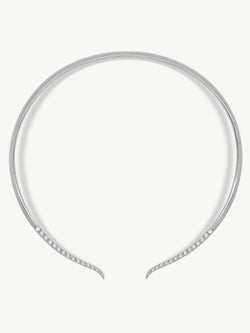 Palmyra Choker Necklace With Brilliant-Cut White Diamonds In 18K White Gold