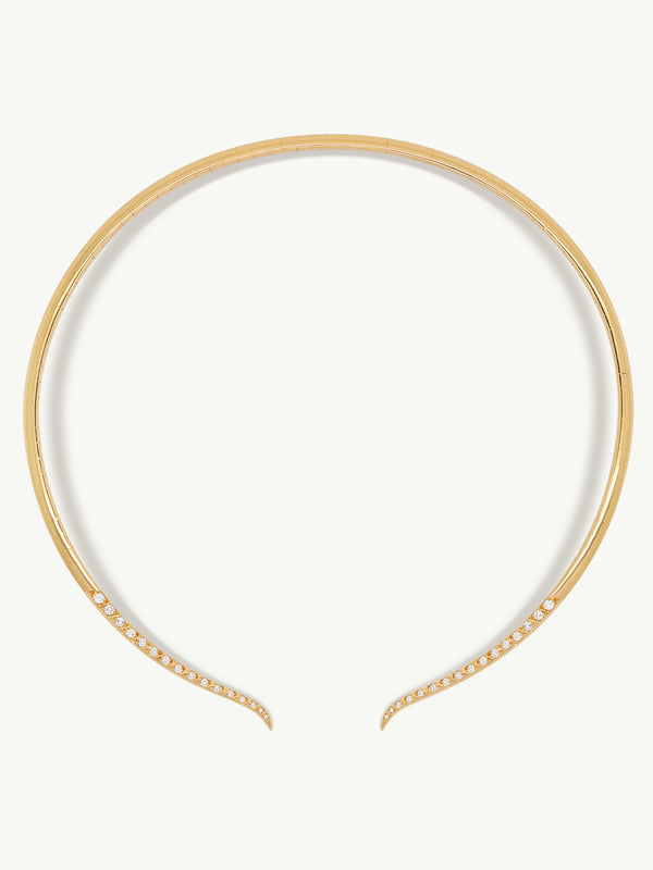 Palmyra Choker Necklace With Brilliant-Cut White Diamonds In 18K Yellow Gold