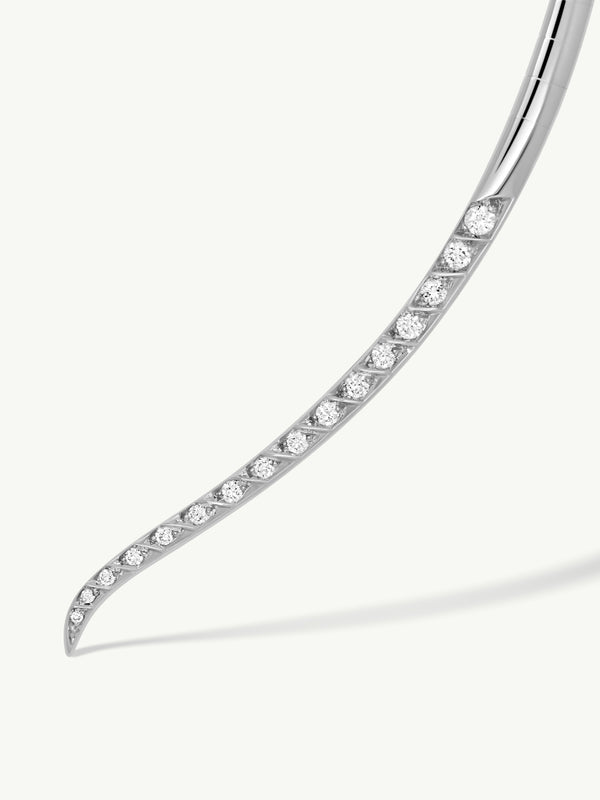 Palmyra Choker Necklace With Brilliant-Cut White Diamonds In 18K White Gold