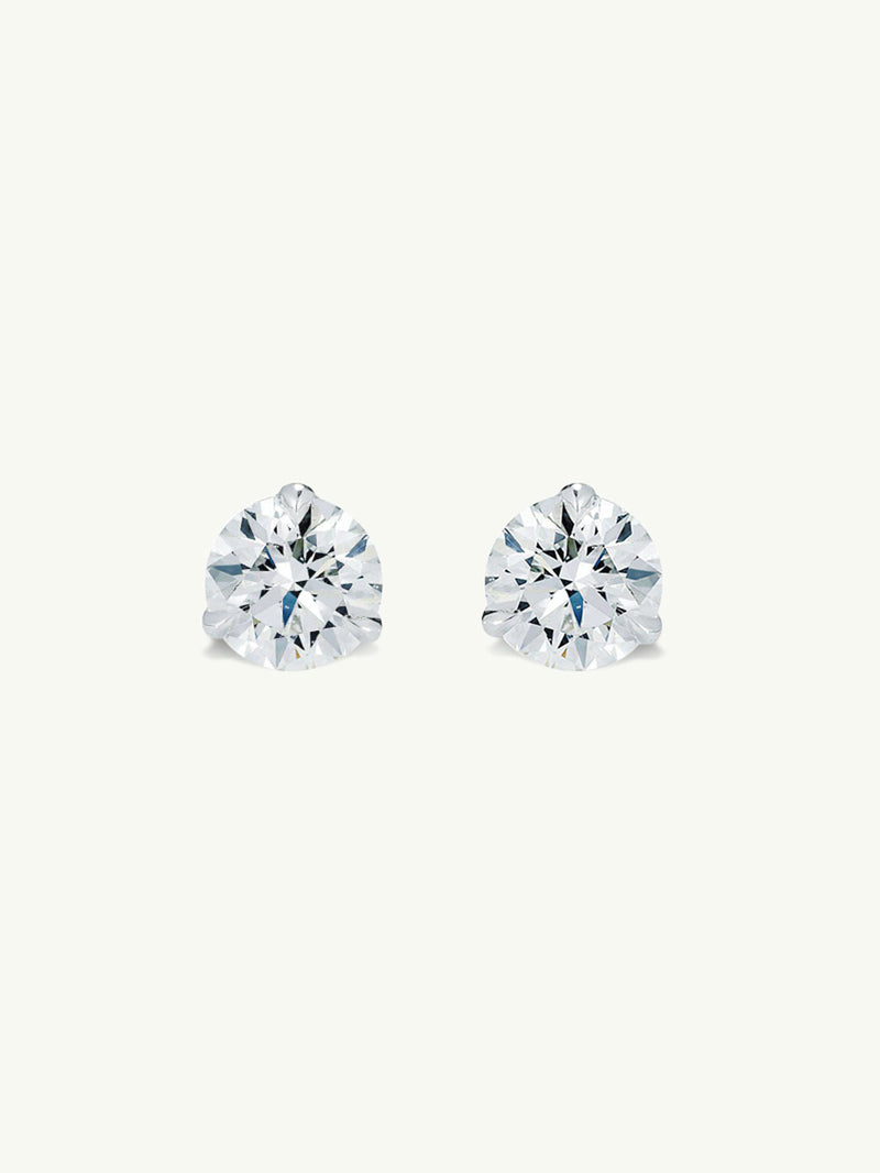 Eternal by Marei Solitaire Diamond Stud Earrings in 3-Prong Settings,  1.00 Carat