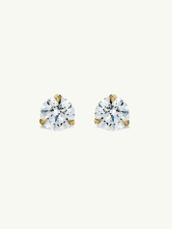 Eternal by Marei Solitaire Diamond Stud Earrings in 3-Prong Settings,  1.00 Carat