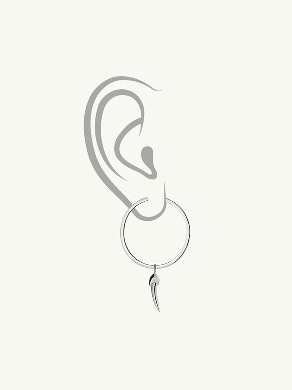 Damian Horn Talisman Pendant Hoop Earrings In 18K Yellow Gold