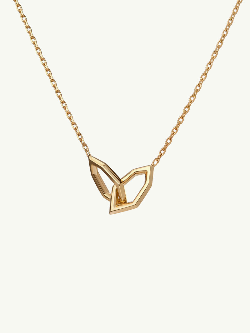 Amanti Interlocking Hexagon Pendant Necklace In 18K Yellow Gold, 16" Inches