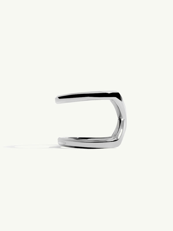 Exquis Infinity Ring With Beveled Edge In 18K White Gold