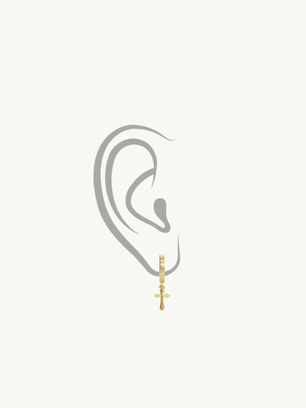 ARCHIVE SALE - Crucifix Pendant Earrings 14K Yellow Gold