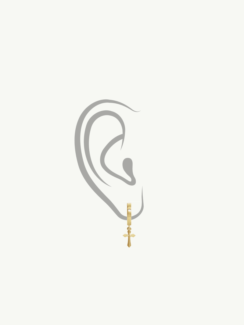 ARCHIVE SALE - Crucifix Pendant Earrings 14K Yellow Gold